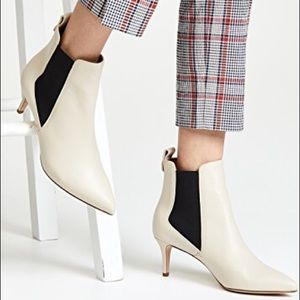 Pointed toe. Leather. Kitten heel. Booties!